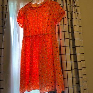 Orange Peter-Pan Collar Dress